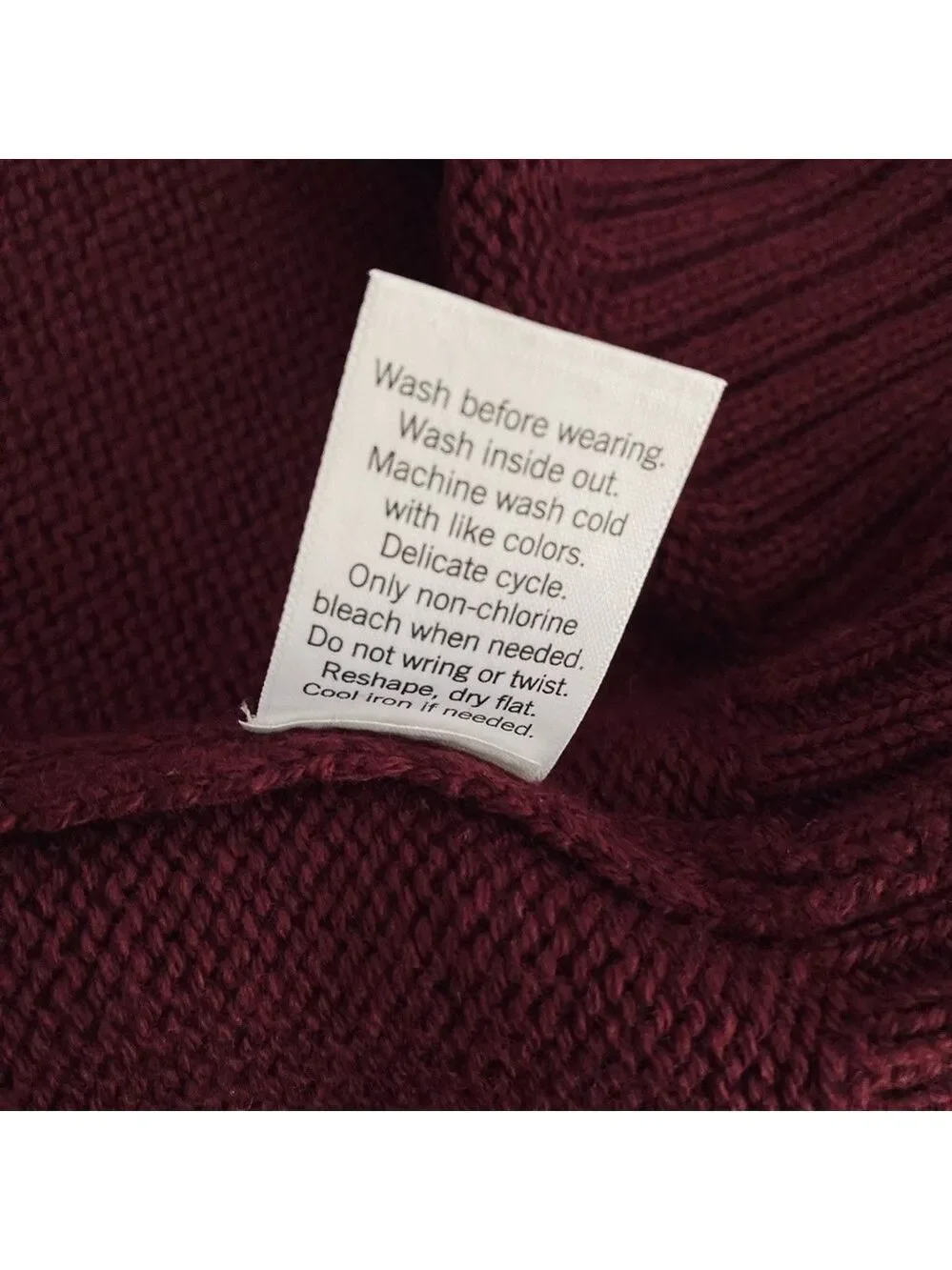Sonoma Half-Zip Mock Neck Sweater | Burgundy Knit | Size Large - Picture 11 of 11